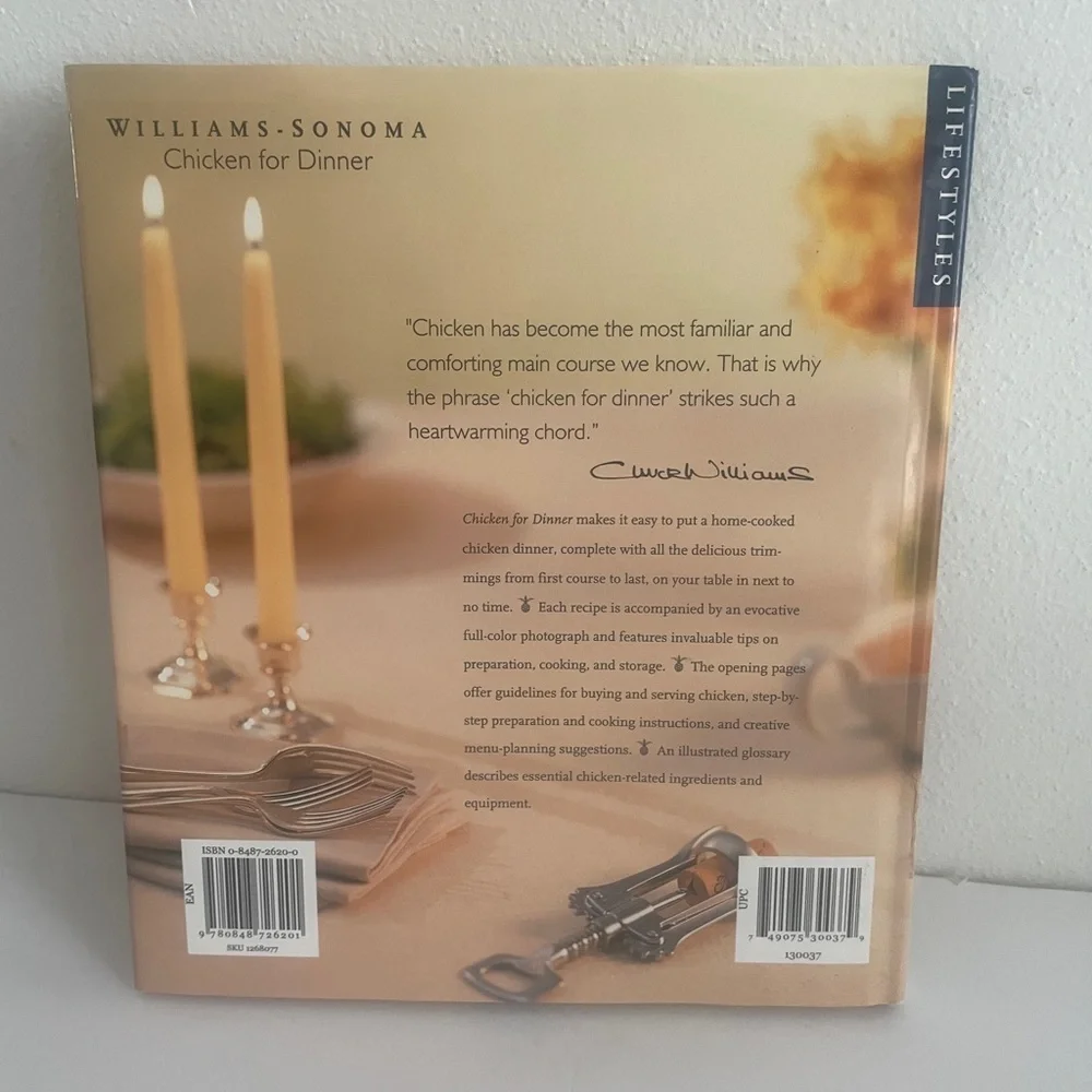 Williams Sonoma Chicken for Dinner Cookbook -  Farm life Recipes Country cooking